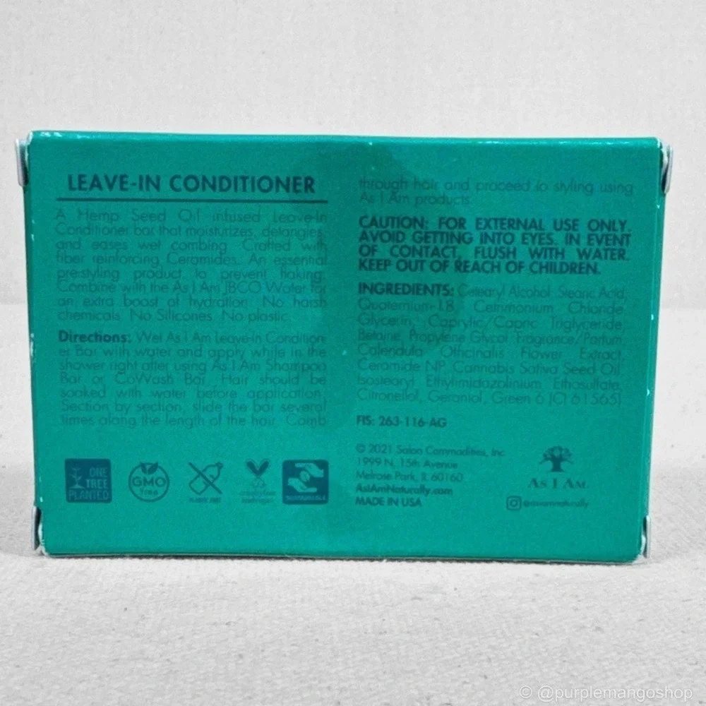 As I Am Hemp Seed Oil Shampoo‎ Bar & Leave-In Conditioner Bar Set | Natural Hair